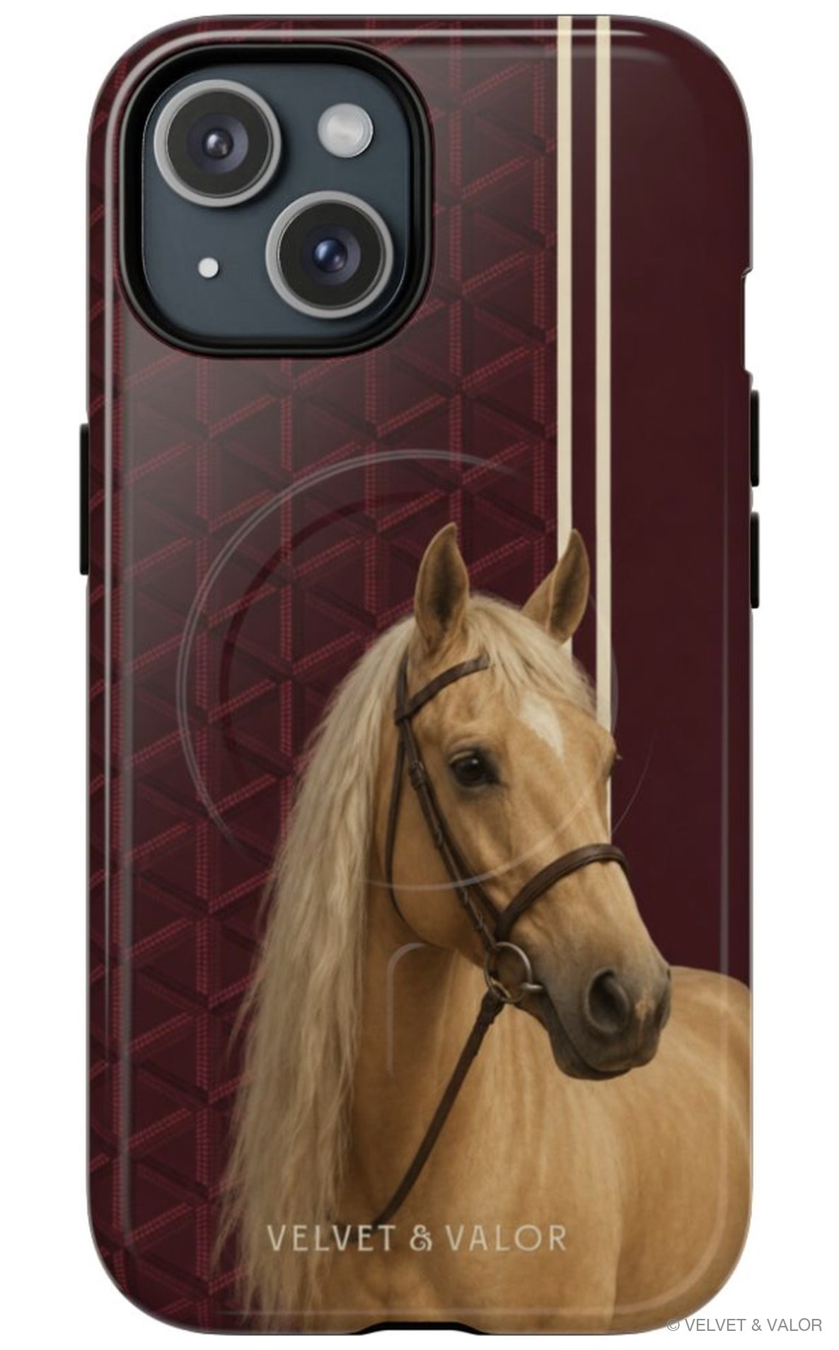 Noble Steed Burgundy horse iPhone case